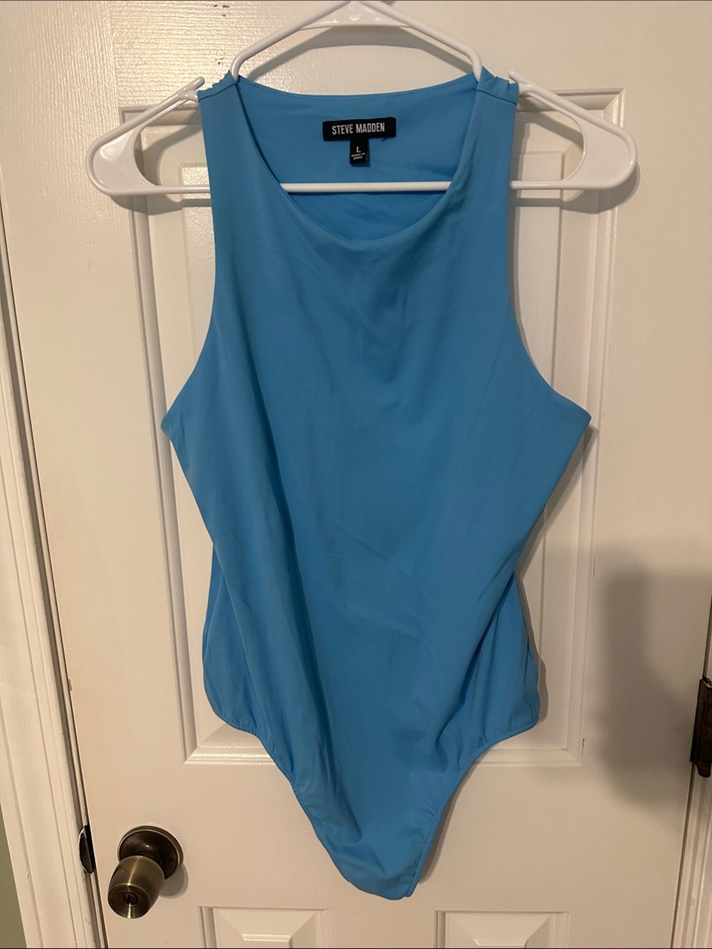 Steve Madden Light Blue Sleeveless Bodysuit